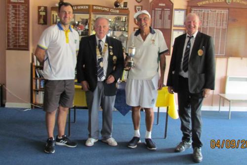                Albert Twells, Wivenhoe Bowls Club,  Winner      Conner Mathers, Brightlingsea Bowls Club,  Runner Up